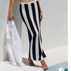 Anthropologie Black and White Striped Women's Skirt